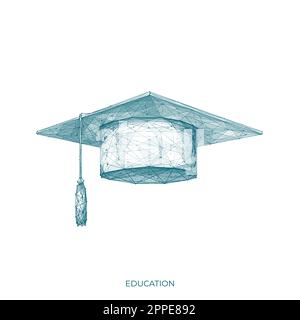 graduation cap on white background. Isolated vector illustration Stock ...