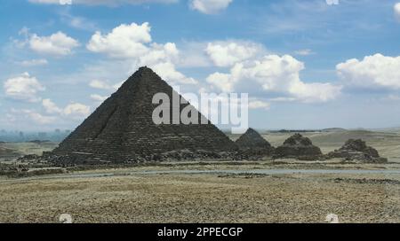 The pyramid of Mycerinus (Menkaure) in Giza plateau near Cairo. Egypt. Stock Photo