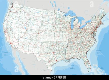 Complex USA Road Map With Interstates U S Highways And Main Roads Complex Usa Road Map With Interstates Us Highways And Main Roads 2ppefeb