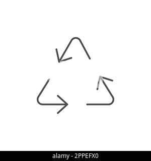Recycling sign related vector linear icon. Environment protection contour symbol. Recycle arrows sign. Vector outline illustration Isolated on white b Stock Vector