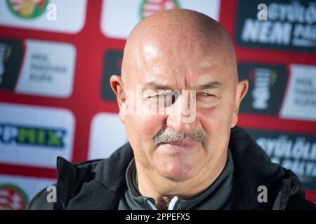 Ivancsa, Hungary – October 19, 2022. Ferencvaros coach Stanislav Cherchesov after Hungarian Cup Round of 32 match Ivancsa vs Ferencvaros (3-2). Stock Photo