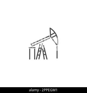 Oil pump related vector linear icon. Isolated on white background. Vector illustration. Editable stroke Stock Vector
