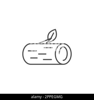 log related vector linear icon. Three wood log. Campfire wood. Firewood Vector outline illustration Isolated on white background. Editable stroke Stock Vector