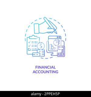 Financial accounting blue gradient concept icon Stock Vector