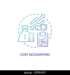 Cost accounting blue gradient concept icon Stock Vector