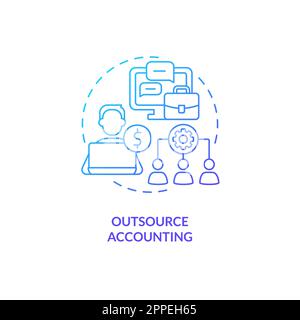 Outsource blue gradient concept icon Stock Vector