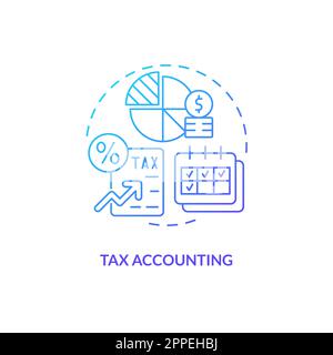 Tax accounting blue gradient concept icon Stock Vector