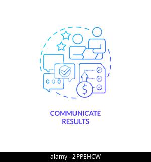 Communicate results blue gradient concept icon Stock Vector