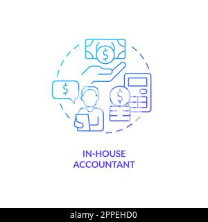 In-house accountant blue gradient concept icon Stock Vector