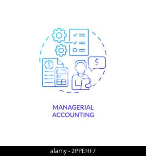 Managerial accounting blue gradient concept icon Stock Vector