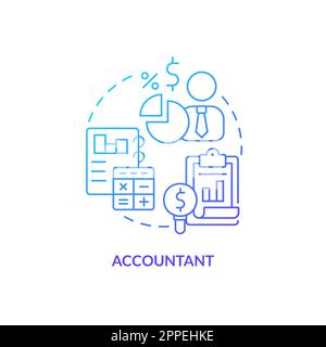 Accountant blue gradient concept icon Stock Vector
