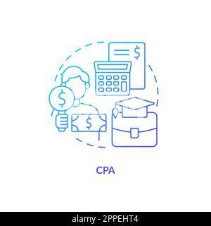 CPA blue gradient concept icon Stock Vector