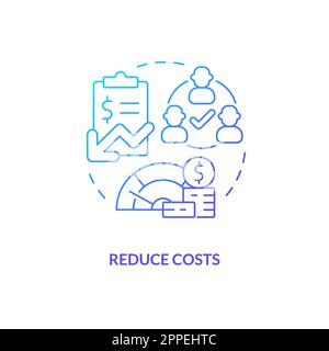 Reduce costs blue gradient concept icon Stock Vector