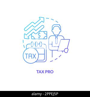 Tax pro blue gradient concept icon Stock Vector