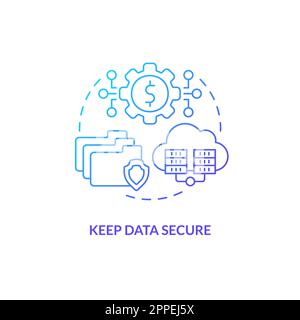 Keep data secure blue gradient concept icon Stock Vector