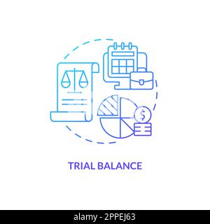Trial balance blue gradient concept icon Stock Vector