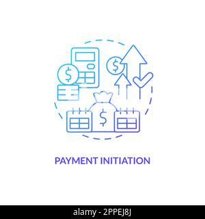 Payment initiation blue gradient concept icon Stock Vector