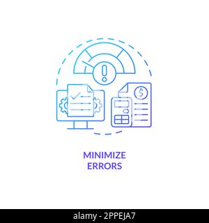 Minimize errors blue gradient concept icon Stock Vector