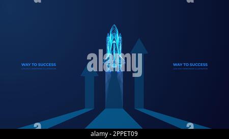 space shuttle and arrows up Stock Vector