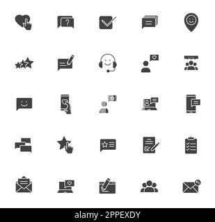 feedback silhouette vector icons Stock Vector