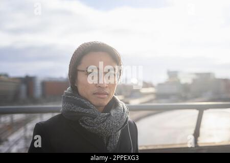 Portrait of handsome man wearing glasses Stock Photo