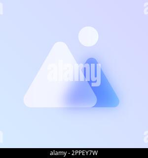 mountains glass morphism trendy style icon Stock Vector