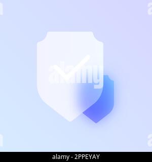 shield glass morphism trendy style icon Stock Vector