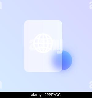 passport glass morphism trendy style icon Stock Vector