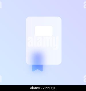 book glass morphism trendy style icon Stock Vector