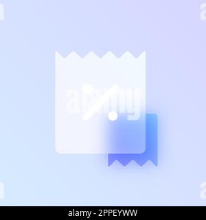 receipt glass morphism trendy style icon Stock Vector