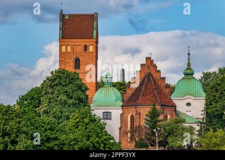 St. Mary's Church in city of Warsaw, Poland. Gothic Church of the Visitation of the Blessed Virgin Mary in the New Town. Stock Photo