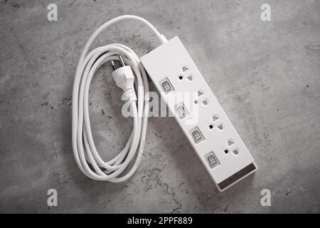 Isolate electrical power strip with individual switches. Stock Photo