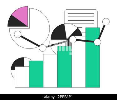 Trend forecasting flat line color vector icon Stock Vector