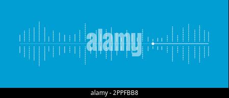 Equalizer wave banner background. Vector isolated Illustration. White lines on blue backdrop Stock Vector