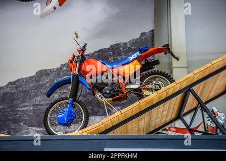 SINSHEIM, GERMANY - MAI 2022: red blue motorbike motorcycle Stock Photo