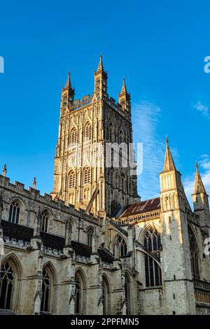 Gloucester Cathedral, formally the Cathedral Church of St Peter and the Holy and Indivisible Trinity in Gloucester, Gloucestershire, United Kingdom Stock Photo