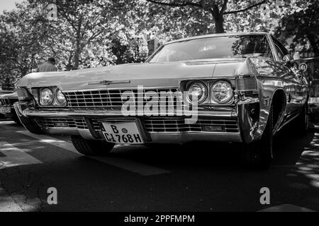 BERLIN - JUNE 18, 2022: Full-size car Chevrolet Bel Air, 1968. Black and white. Classic Days Berlin. Stock Photo