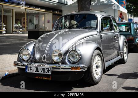 BERLIN - JUNE 18, 2022: Economy car Volkswagen Beetle. Classic Days Berlin. Stock Photo