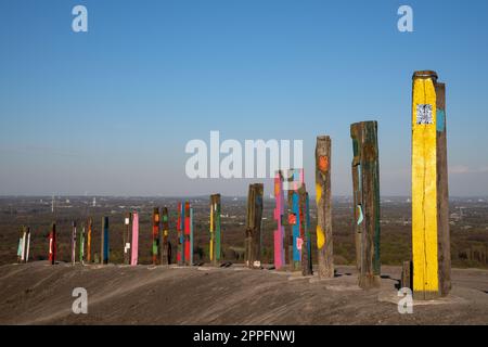 Landmark Totems, Haniel tip, Bottrop, Germany Stock Photo