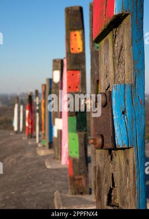 Landmark Totems, Haniel tip, Bottrop, Germany Stock Photo