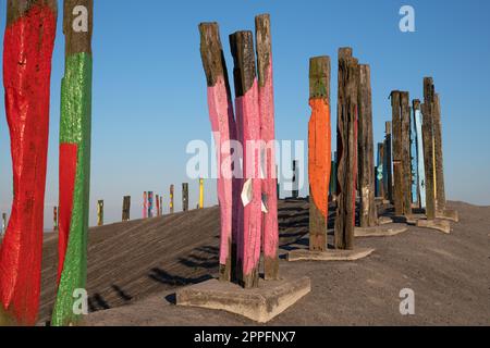 Landmark Totems, Haniel tip, Bottrop, Germany Stock Photo