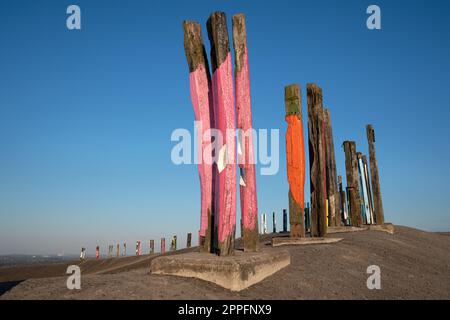 Landmark Totems, Haniel tip, Bottrop, Germany Stock Photo