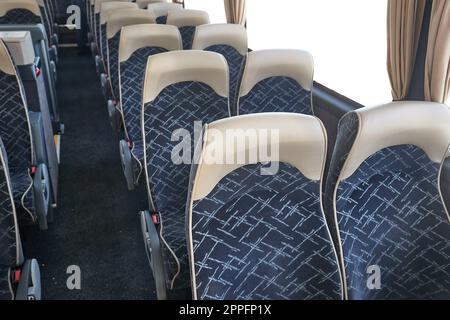 Bus interior seats Stock Photo