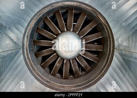 Huge industrial jet fan metal blades Stock Photo