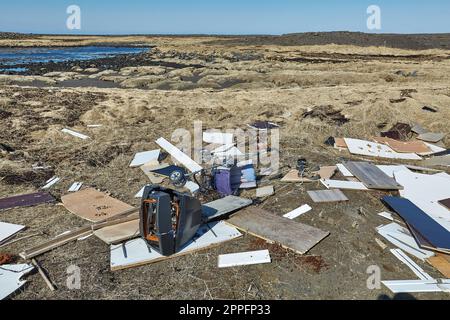 Pile of trashed dumped illegally Stock Photo