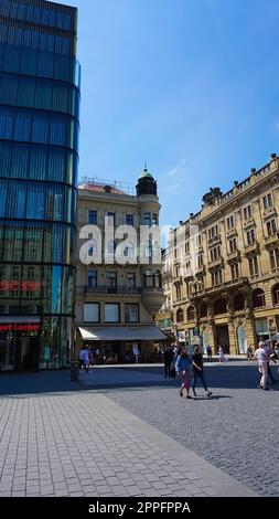 Hotel Ambassador and casino on Wenceslas Square in inner city Stock Photo
