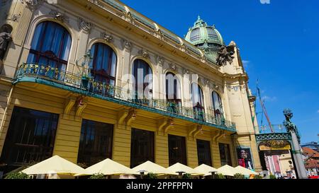 Prague, Czech Republic - May 11, 2022: The municipal house build in 1911 in Prague, Czech Republic on 26 June, 2010 . Stock Photo