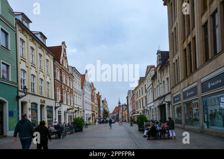 Wismar, Germany, September 10, 2022 - Street in the city center Stock Photo