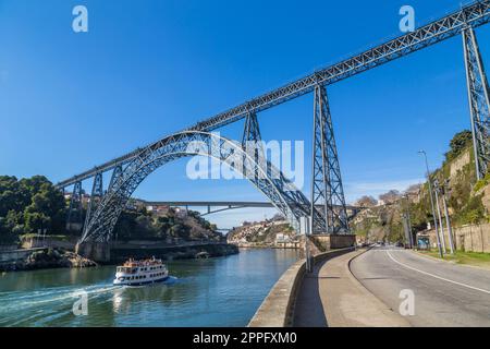 Maria Pia Bridge over the Douro river Stock Photo