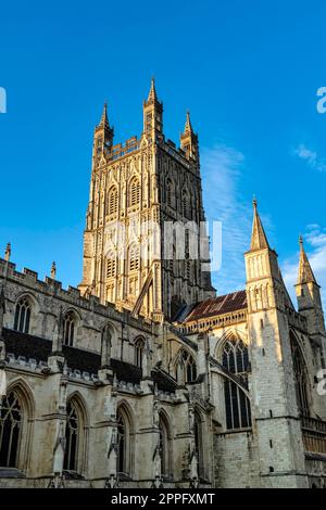 Gloucester Cathedral, formally the Cathedral Church of St Peter and the Holy and Indivisible Trinity in Gloucester, Gloucestershire, United Kingdom Stock Photo